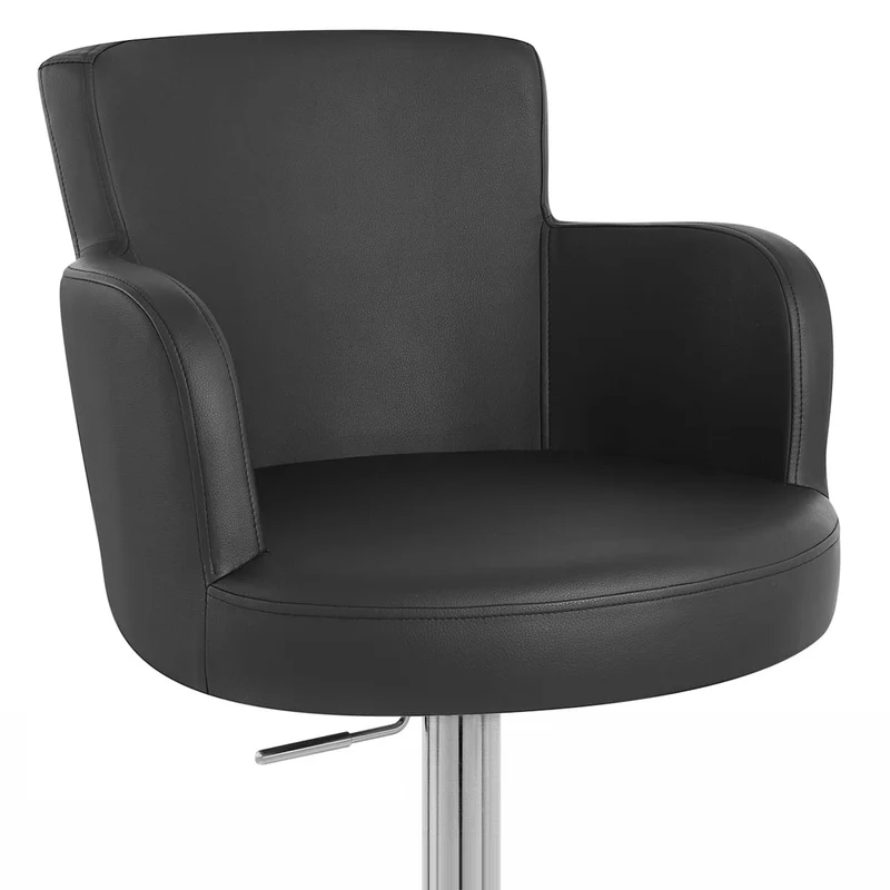 Chaise de Bar Faux Cuir Chrome Brossé - Château Noir