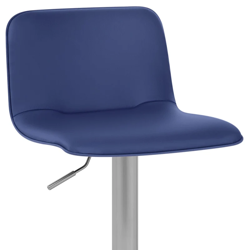 Chaise de Bar Faux Cuir Chrome Brossé - Cape Bleu