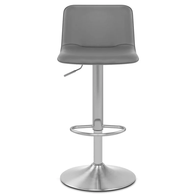 Chaise de Bar Faux Cuir Chrome Brossé - Cape Gris