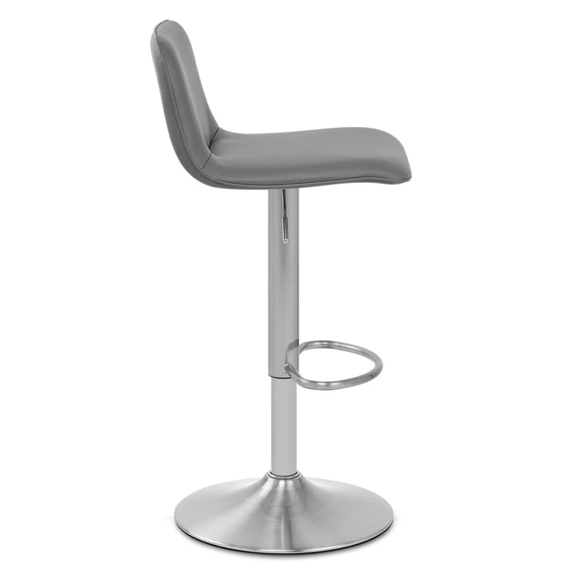 Chaise de Bar Faux Cuir Chrome Brossé - Cape Gris