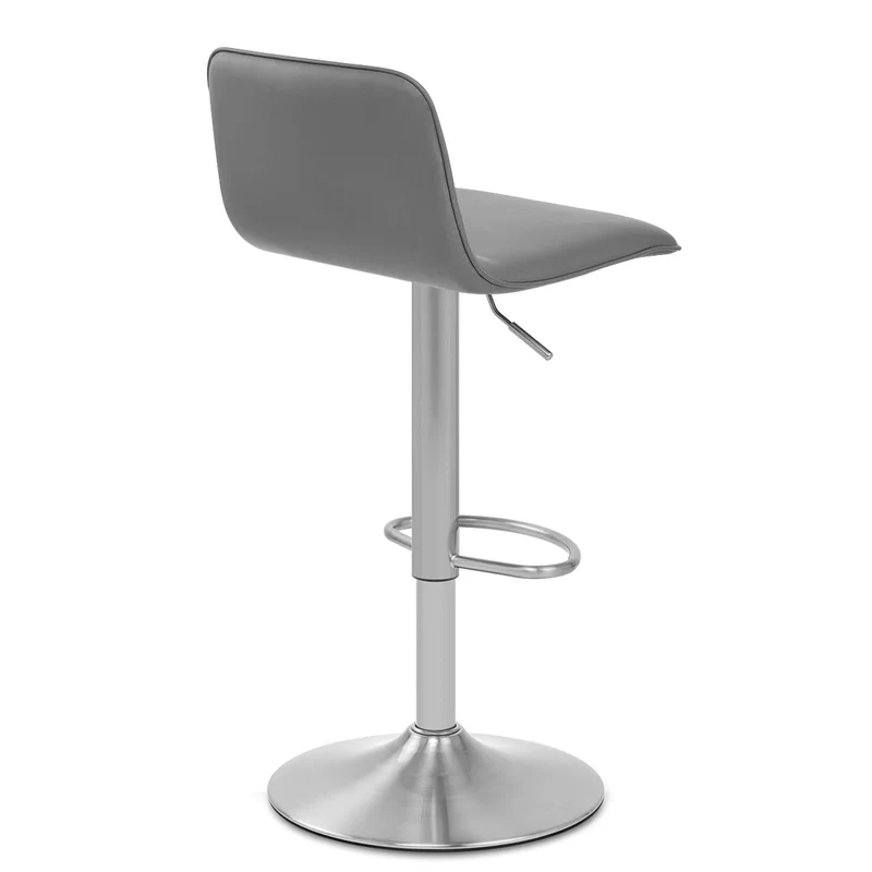 Chaise de Bar Faux Cuir Chrome Brossé - Cape Gris