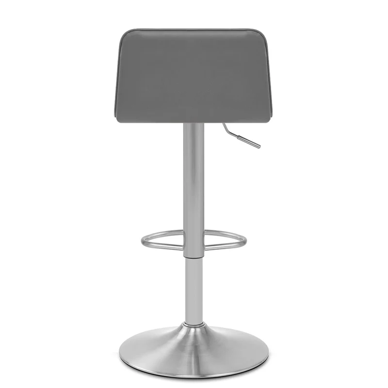 Chaise de Bar Faux Cuir Chrome Brossé - Cape Gris