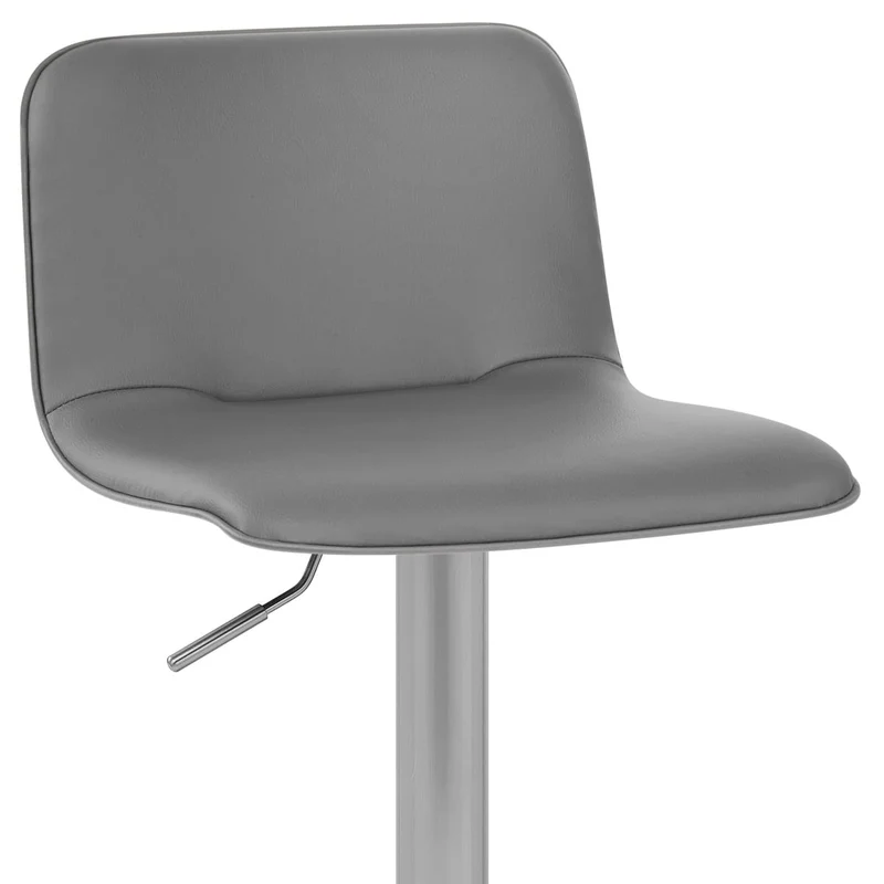Chaise de Bar Faux Cuir Chrome Brossé - Cape Gris