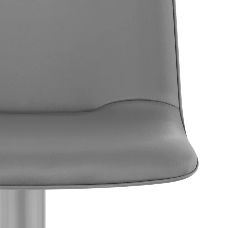 Chaise de Bar Faux Cuir Chrome Brossé - Cape Gris