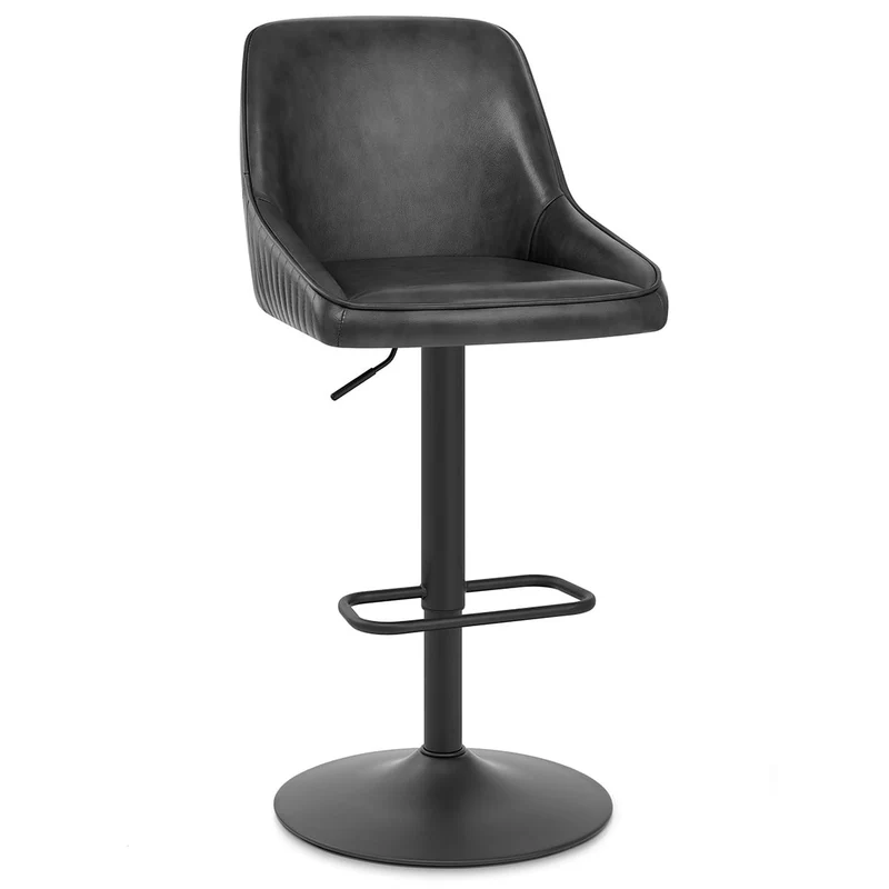 Tabouret Cuir Véritable - Canberra Noir