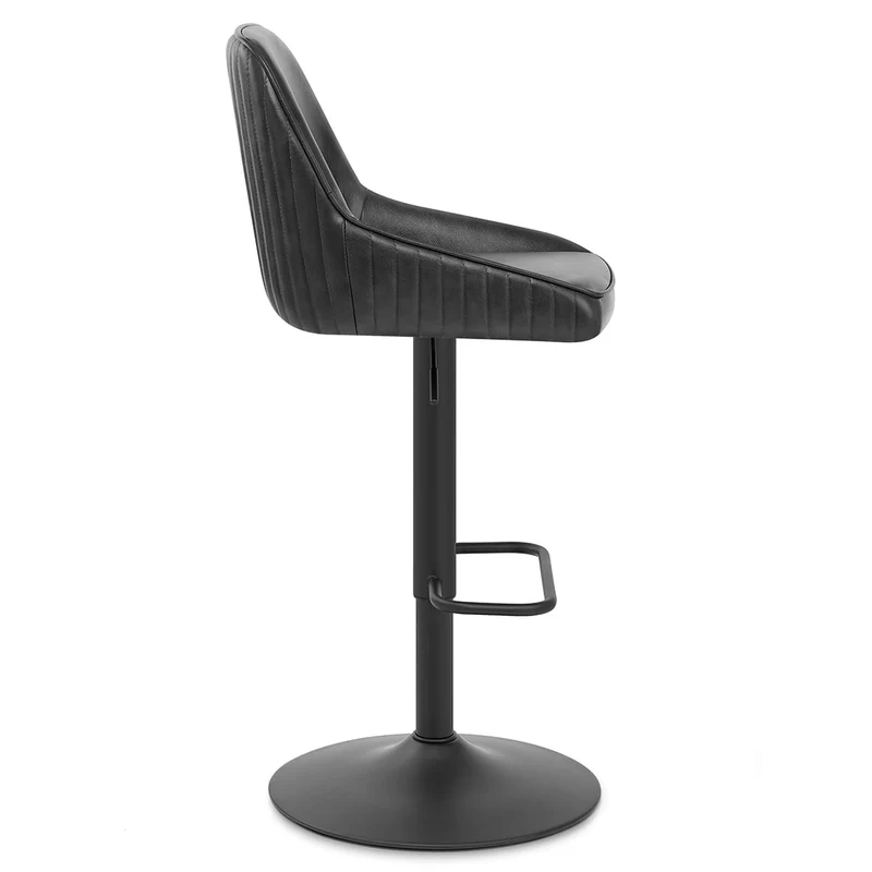 Tabouret Cuir Véritable - Canberra Noir