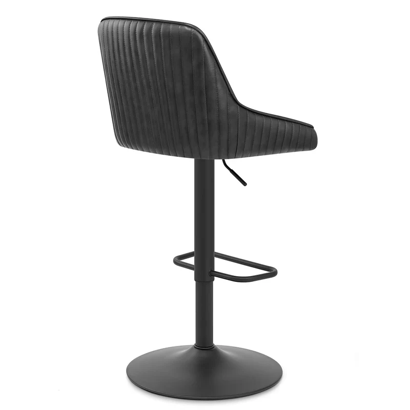 Tabouret Cuir Véritable - Canberra Noir