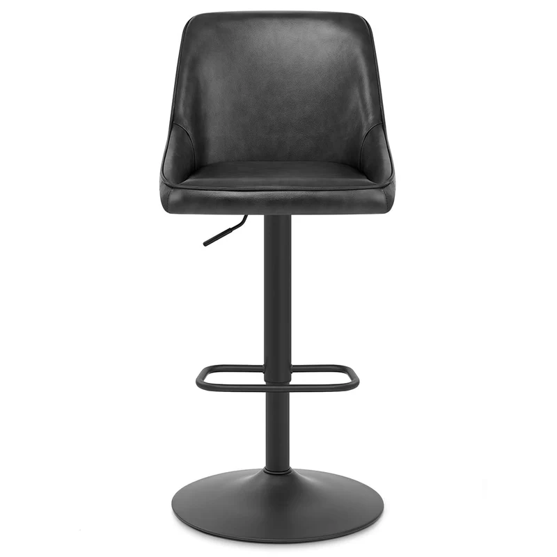 Tabouret Cuir Véritable - Canberra Noir