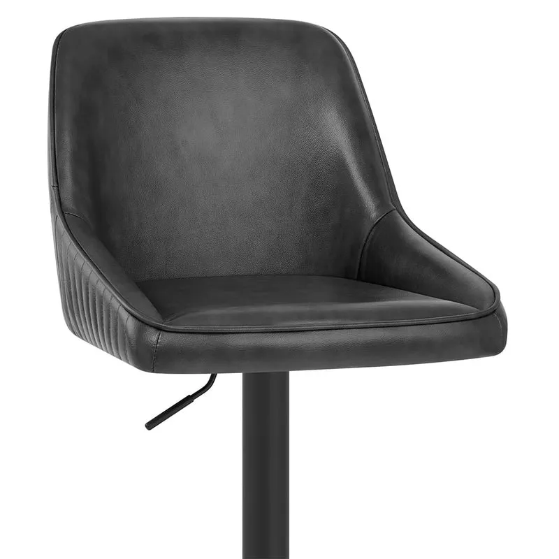 Tabouret Cuir Véritable - Canberra Noir