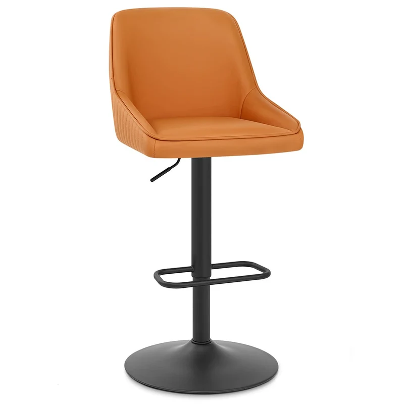 Tabouret Cuir Véritable - Canberra Orange