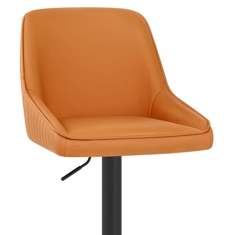 Tabouret Cuir Véritable - Canberra Orange