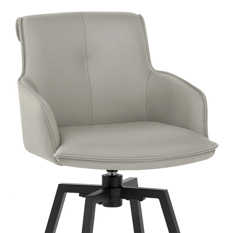 Tabouret Cuir Véritable - Camden Gris