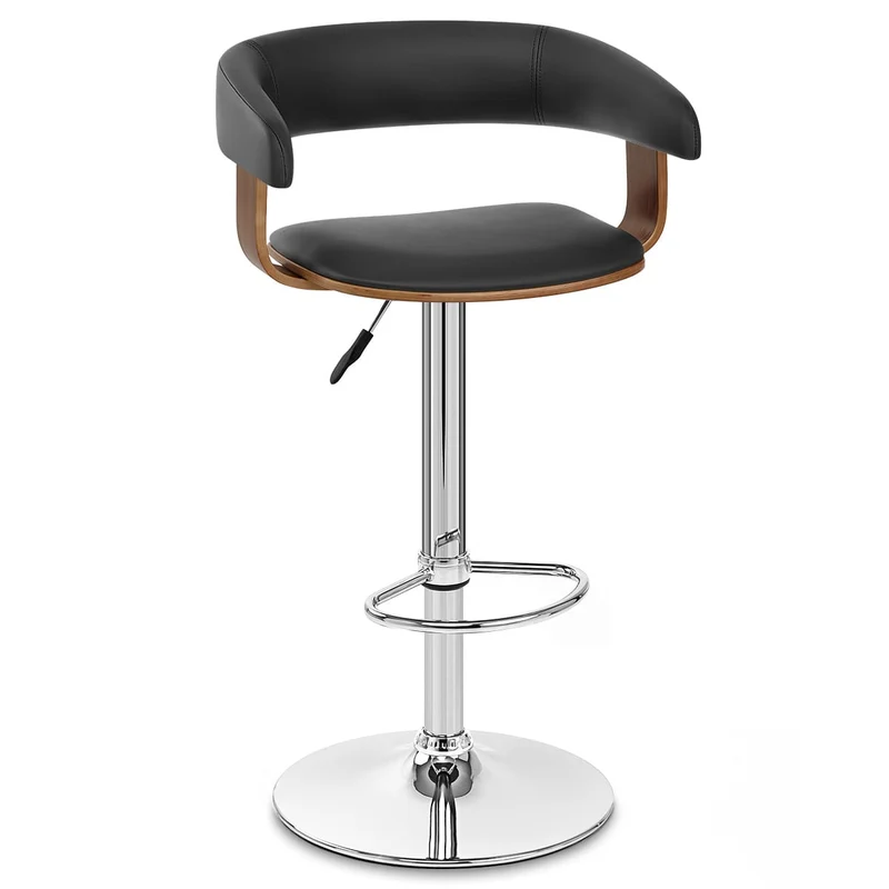 Chaise de Bar Bois Chrome - Orlando Noir
