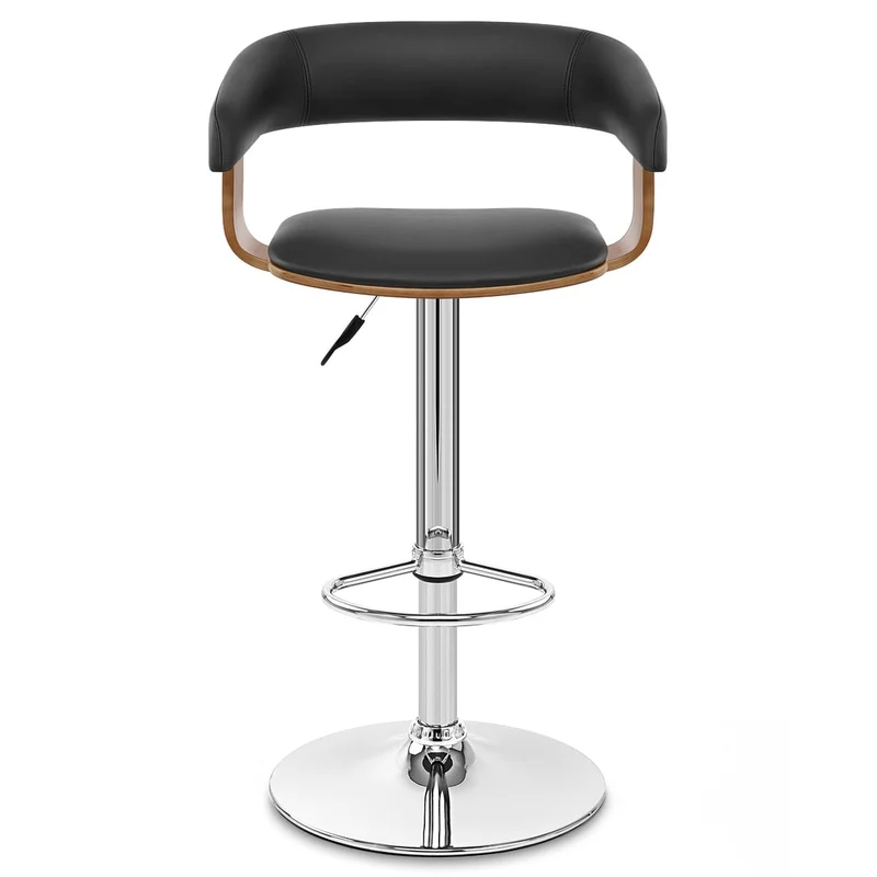 Chaise de Bar Bois Chrome - Orlando Noir