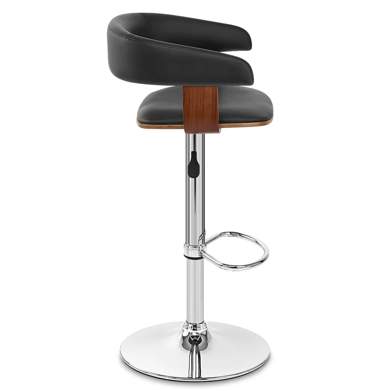 Chaise de Bar Bois Chrome - Orlando Noir