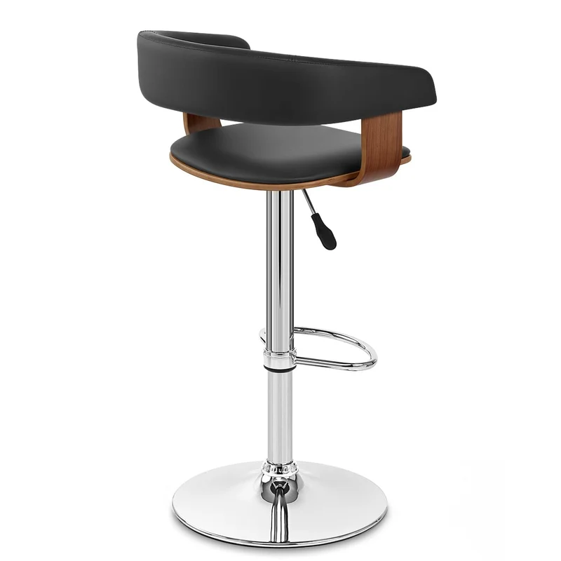 Chaise de Bar Bois Chrome - Orlando Noir