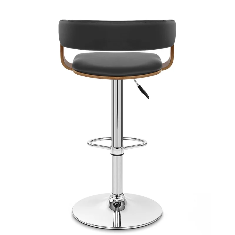 Chaise de Bar Bois Chrome - Orlando Noir