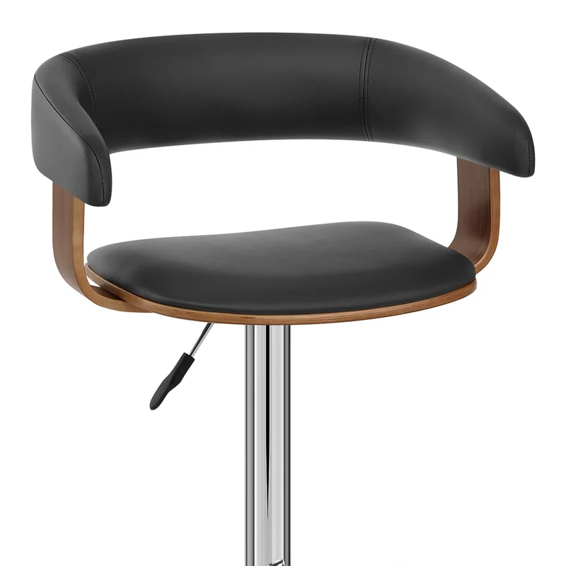 Chaise de Bar Bois Chrome - Orlando Noir