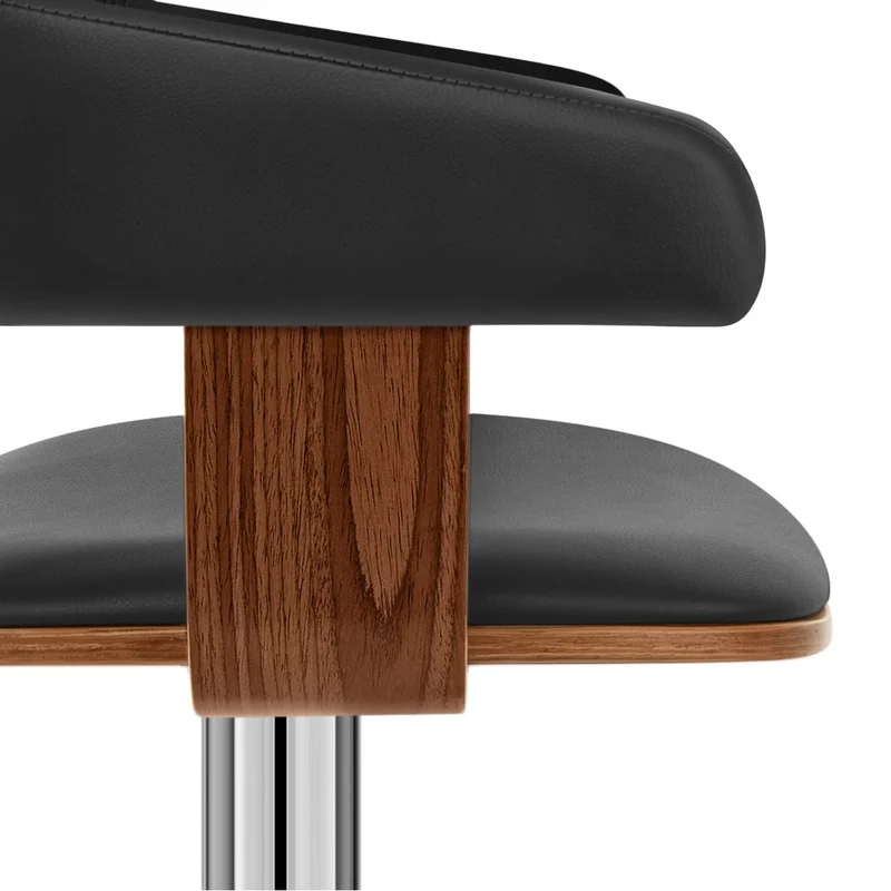 Chaise de Bar Bois Chrome - Orlando Noir