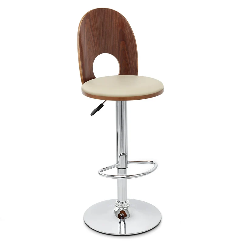 Chaise de Bar Bois Chrome - Bolero Crème