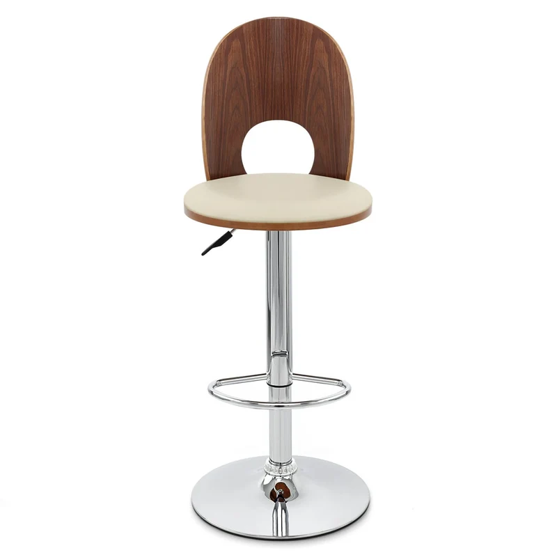 Chaise de Bar Bois Chrome - Bolero Crème