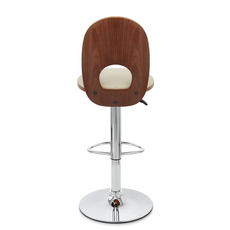 Chaise de Bar Bois Chrome - Bolero Crème