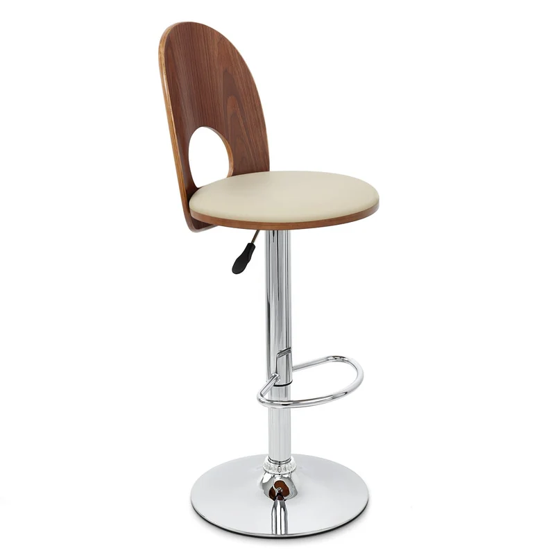 Chaise de Bar Bois Chrome - Bolero Crème