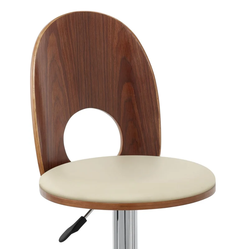 Chaise de Bar Bois Chrome - Bolero Crème
