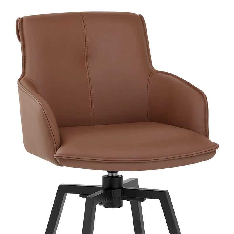 Tabouret Cuir Véritable - Camden Marron
