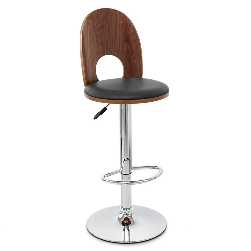 Chaise de Bar Bois Chrome - Bolero Noir
