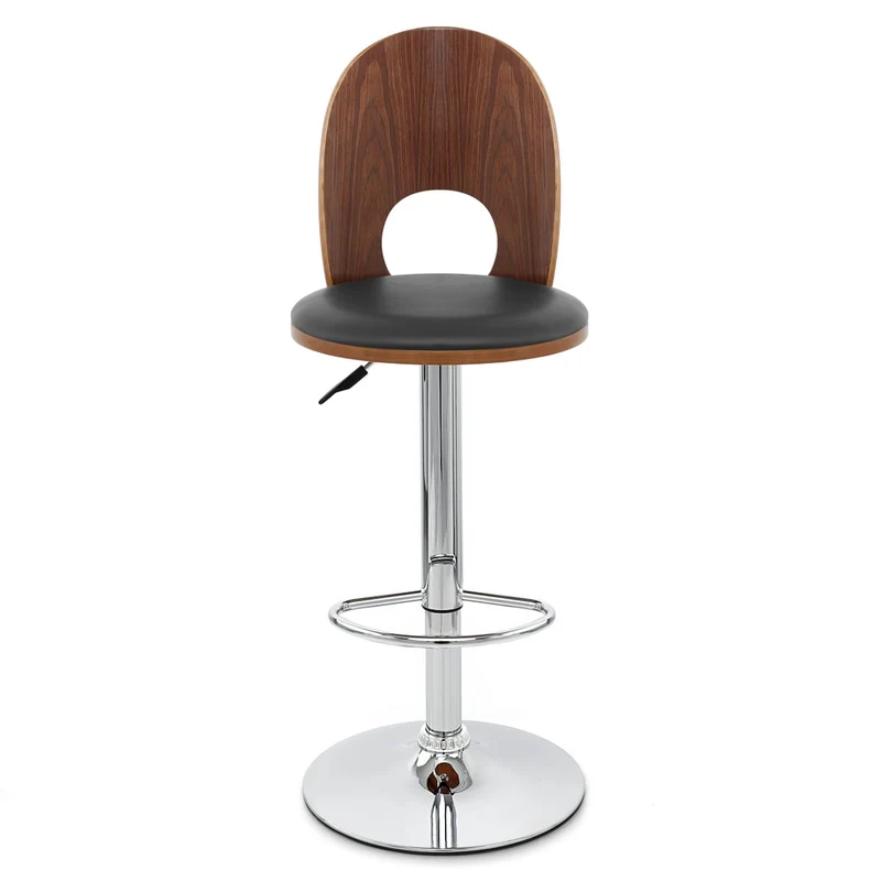 Chaise de Bar Bois Chrome - Bolero Noir