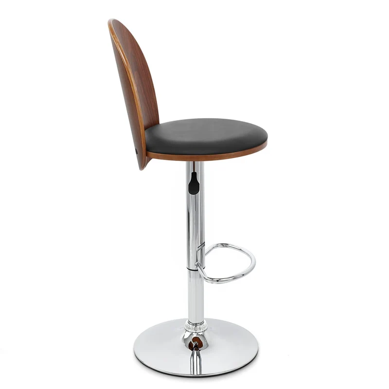 Chaise de Bar Bois Chrome - Bolero Noir
