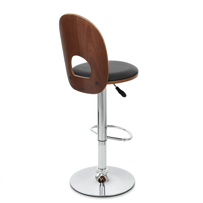Chaise de Bar Bois Chrome - Bolero Noir