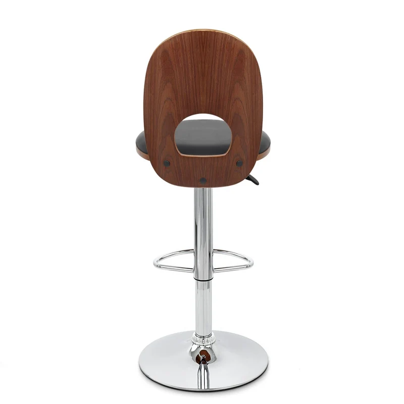 Chaise de Bar Bois Chrome - Bolero Noir