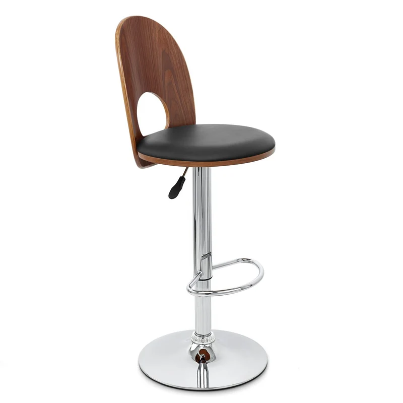 Chaise de Bar Bois Chrome - Bolero Noir