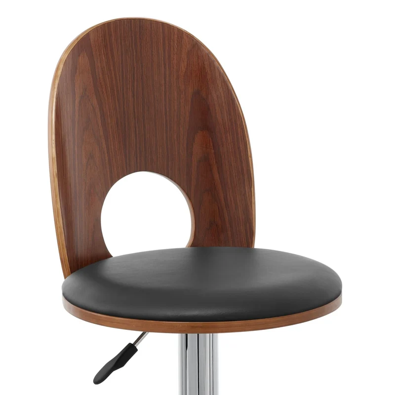 Chaise de Bar Bois Chrome - Bolero Noir