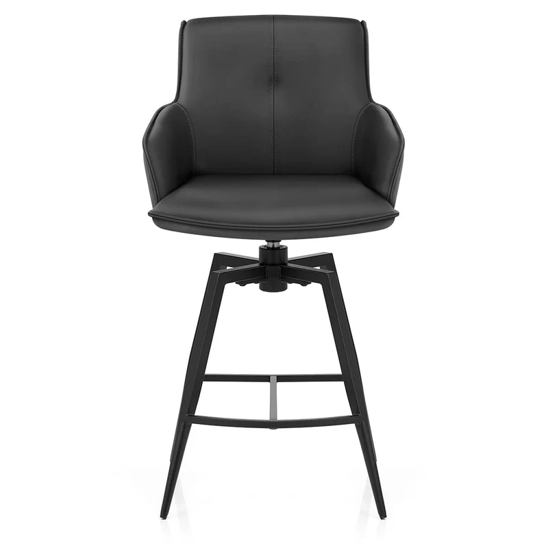 Tabouret Cuir Véritable - Camden Noir