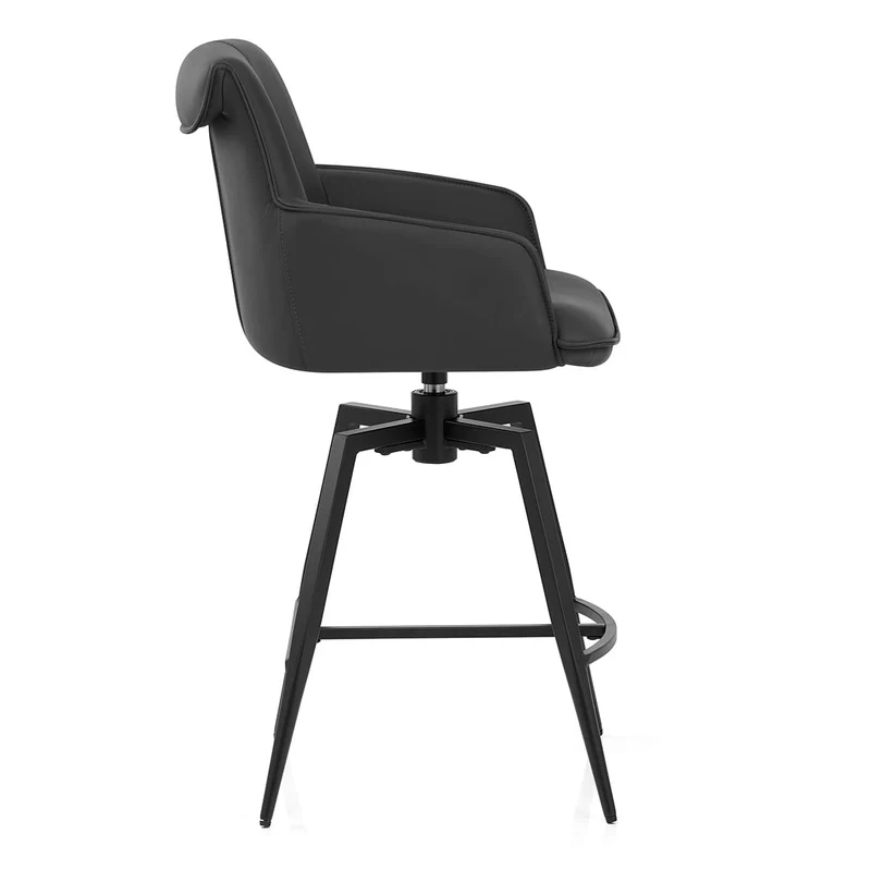 Tabouret Cuir Véritable - Camden Noir