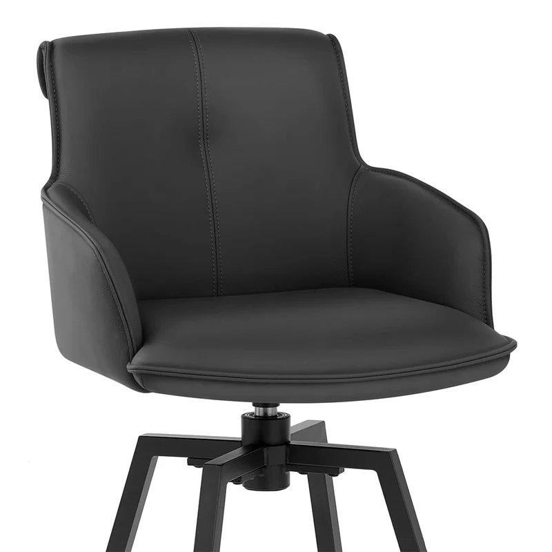 Tabouret Cuir Véritable - Camden Noir