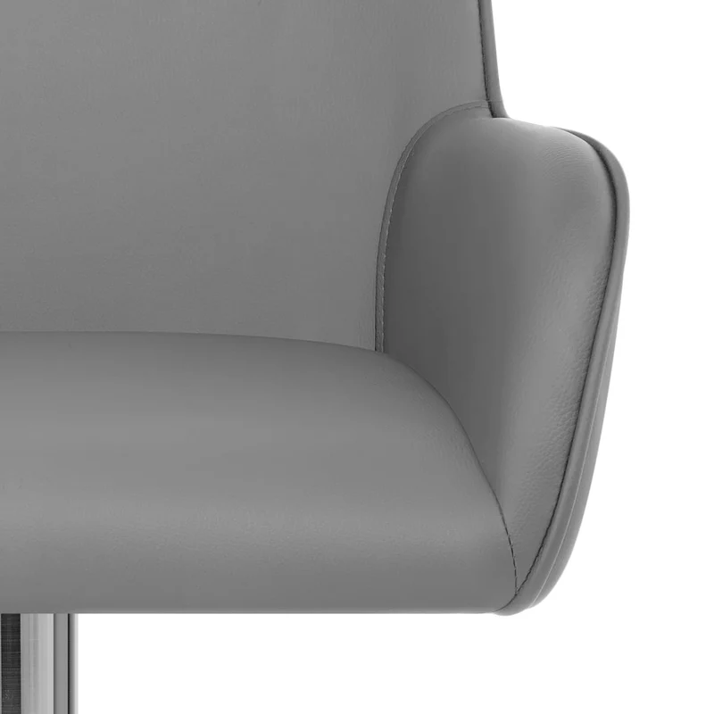 Chaise de Bar Chrome Brossé Faux Cuir - Berlin Gris