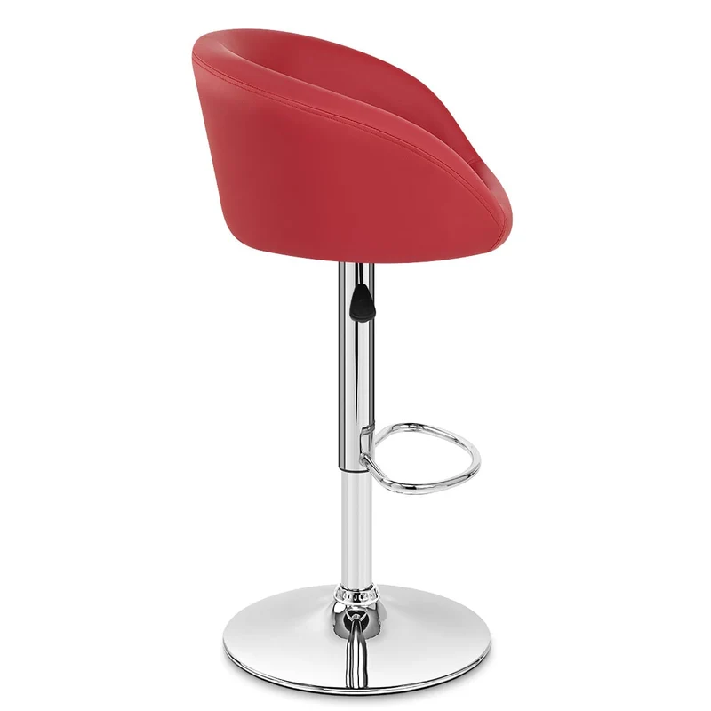 Chaise de Bar Faux Cuir Chrome - Eclipse Rouge
