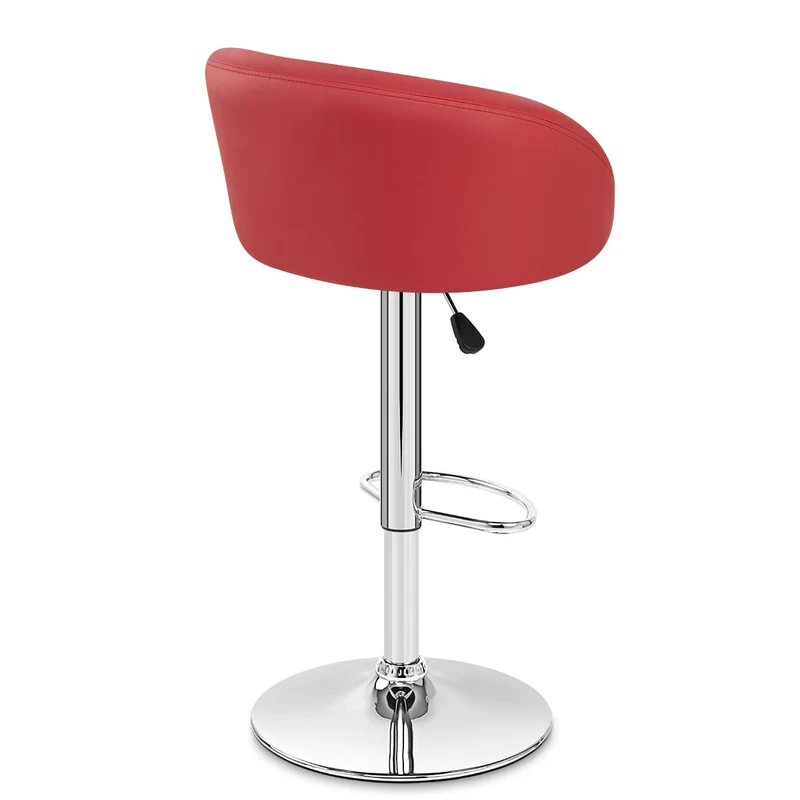 Chaise de Bar Faux Cuir Chrome - Eclipse Rouge