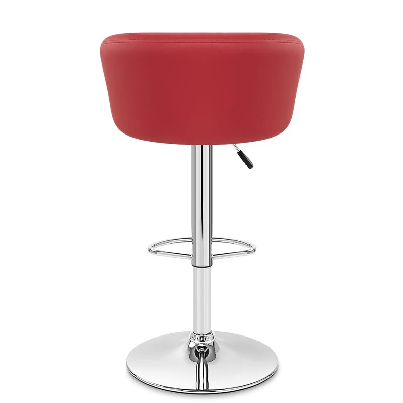 Chaise de Bar Faux Cuir Chrome - Eclipse Rouge