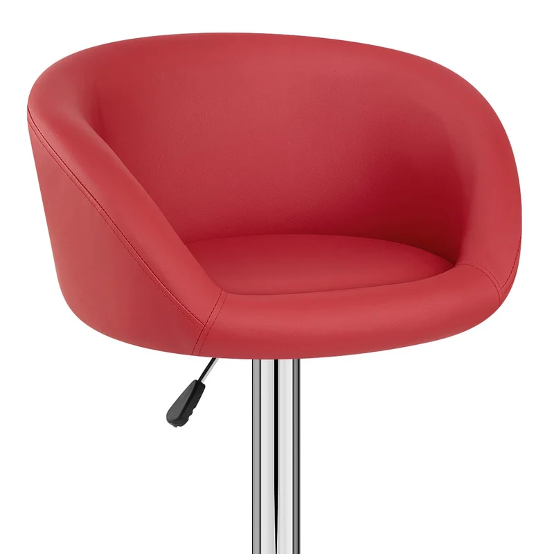 Chaise de Bar Faux Cuir Chrome - Eclipse Rouge