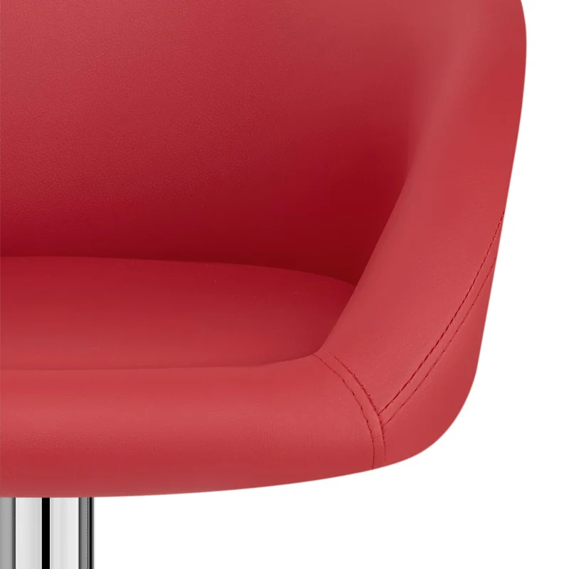 Chaise de Bar Faux Cuir Chrome - Eclipse Rouge