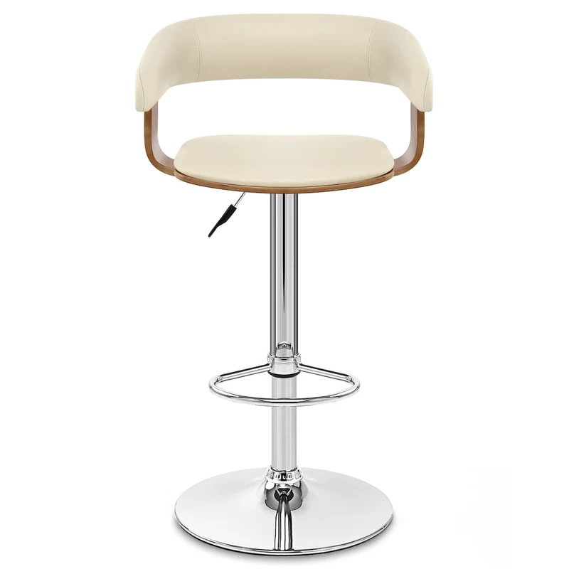 Chaise de Bar Bois Chrome - Orlando Crème
