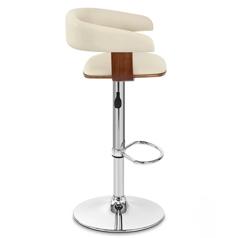 Chaise de Bar Bois Chrome - Orlando Crème