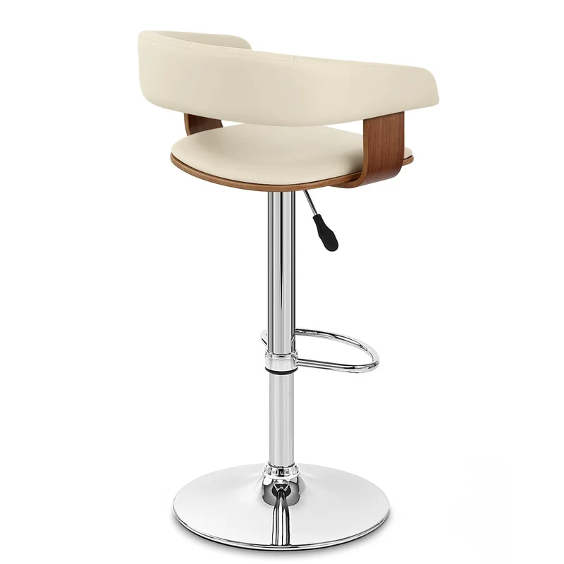 Chaise de Bar Bois Chrome - Orlando Crème
