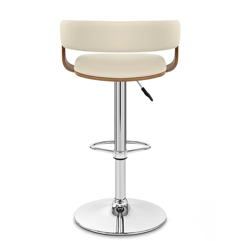 Chaise de Bar Bois Chrome - Orlando Crème