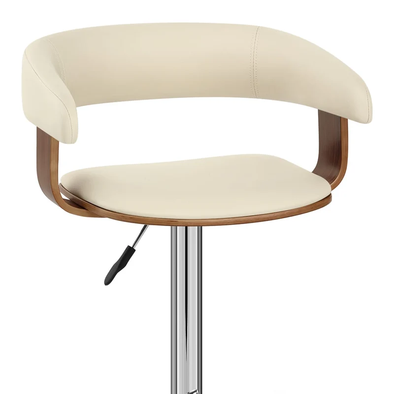 Chaise de Bar Bois Chrome - Orlando Crème